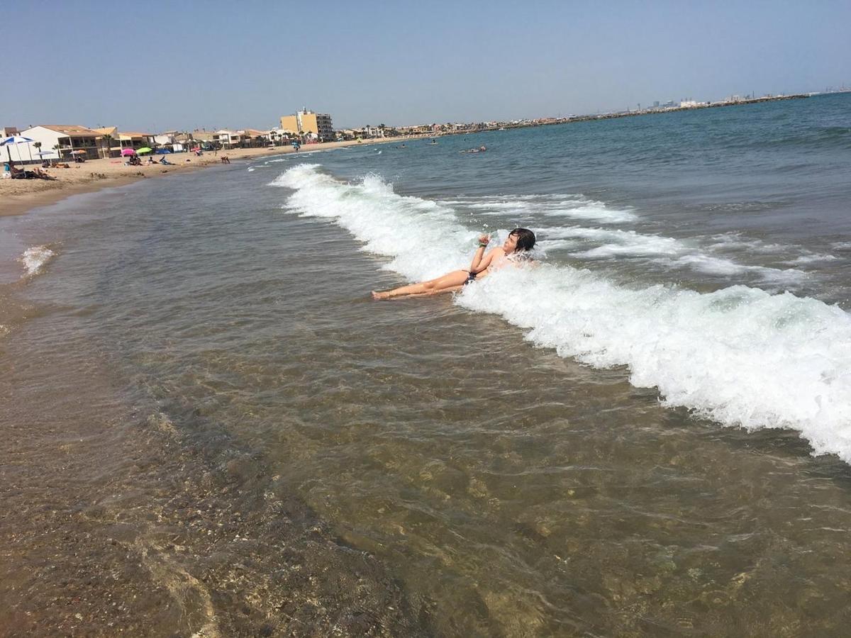 Apto Con Piscina En La Playa Cerca De Vlc Con Ac Puzol Eksteriør bilde